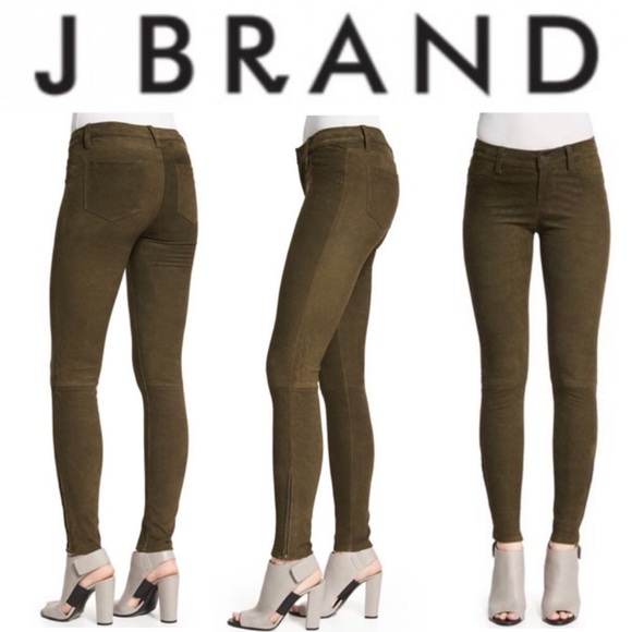 J Brand Pants - J Brand  100%Suede Leather Skinny Green Pants sz.23